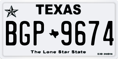 TX license plate BGP9674