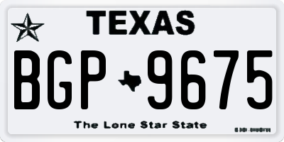 TX license plate BGP9675
