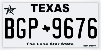 TX license plate BGP9676