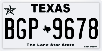 TX license plate BGP9678