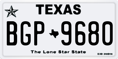 TX license plate BGP9680