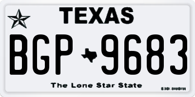 TX license plate BGP9683