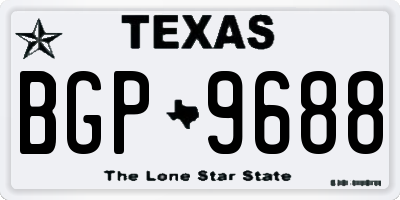 TX license plate BGP9688