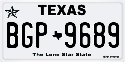 TX license plate BGP9689