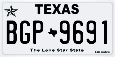 TX license plate BGP9691