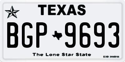 TX license plate BGP9693