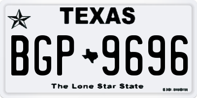TX license plate BGP9696