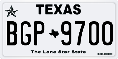 TX license plate BGP9700