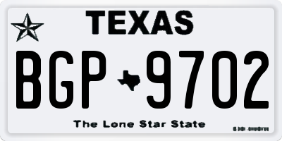 TX license plate BGP9702