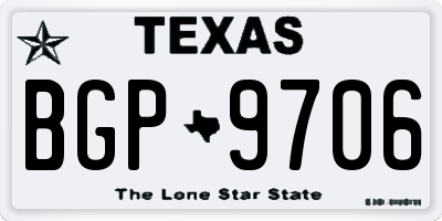 TX license plate BGP9706