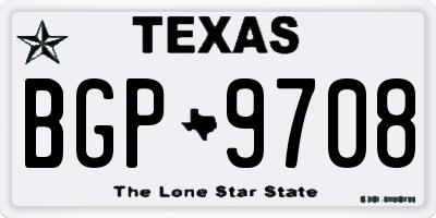 TX license plate BGP9708