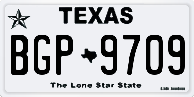 TX license plate BGP9709