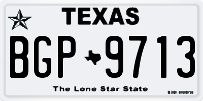 TX license plate BGP9713