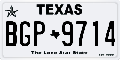 TX license plate BGP9714