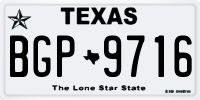 TX license plate BGP9716