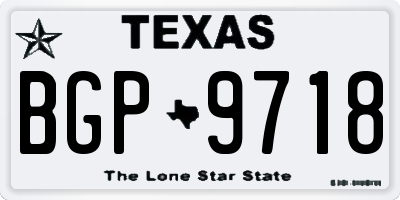 TX license plate BGP9718