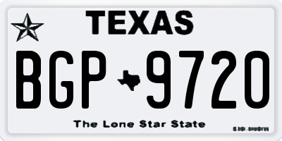 TX license plate BGP9720