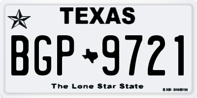 TX license plate BGP9721