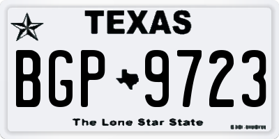 TX license plate BGP9723