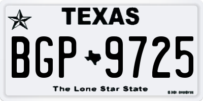TX license plate BGP9725