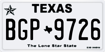 TX license plate BGP9726