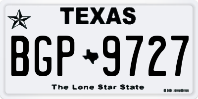 TX license plate BGP9727