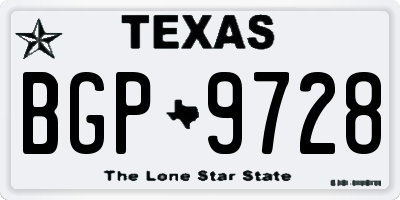 TX license plate BGP9728