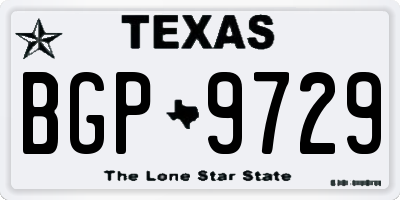 TX license plate BGP9729