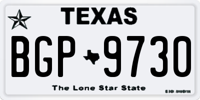 TX license plate BGP9730