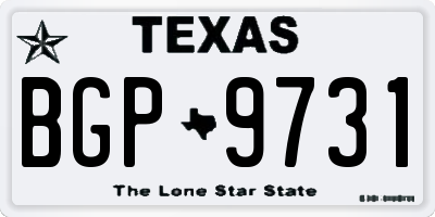 TX license plate BGP9731