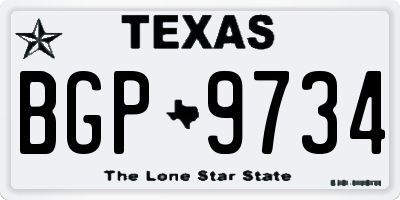 TX license plate BGP9734