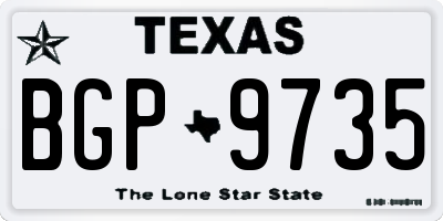 TX license plate BGP9735