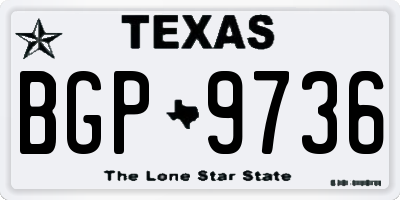 TX license plate BGP9736