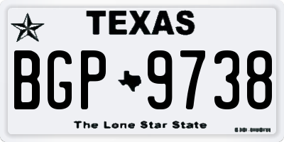 TX license plate BGP9738