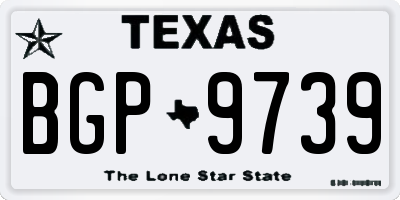 TX license plate BGP9739