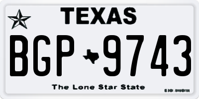 TX license plate BGP9743