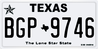 TX license plate BGP9746