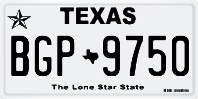 TX license plate BGP9750