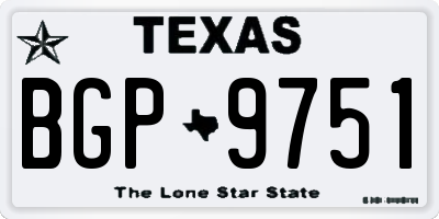 TX license plate BGP9751