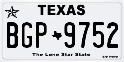 TX license plate BGP9752