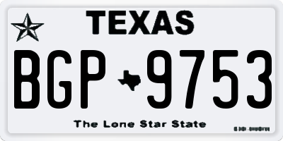 TX license plate BGP9753