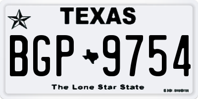 TX license plate BGP9754