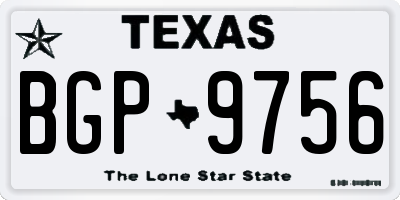 TX license plate BGP9756