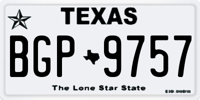 TX license plate BGP9757