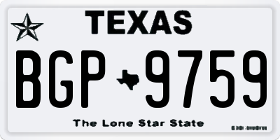 TX license plate BGP9759