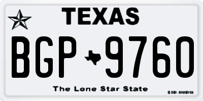 TX license plate BGP9760