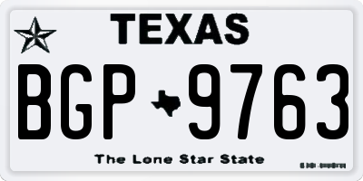 TX license plate BGP9763