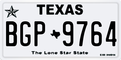 TX license plate BGP9764