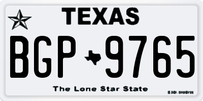 TX license plate BGP9765