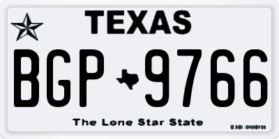 TX license plate BGP9766